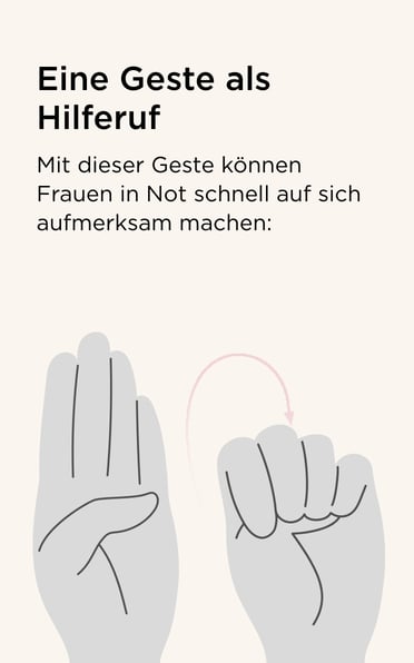 Hilferufgeste häusliche Gewalt: Hand in Faust
